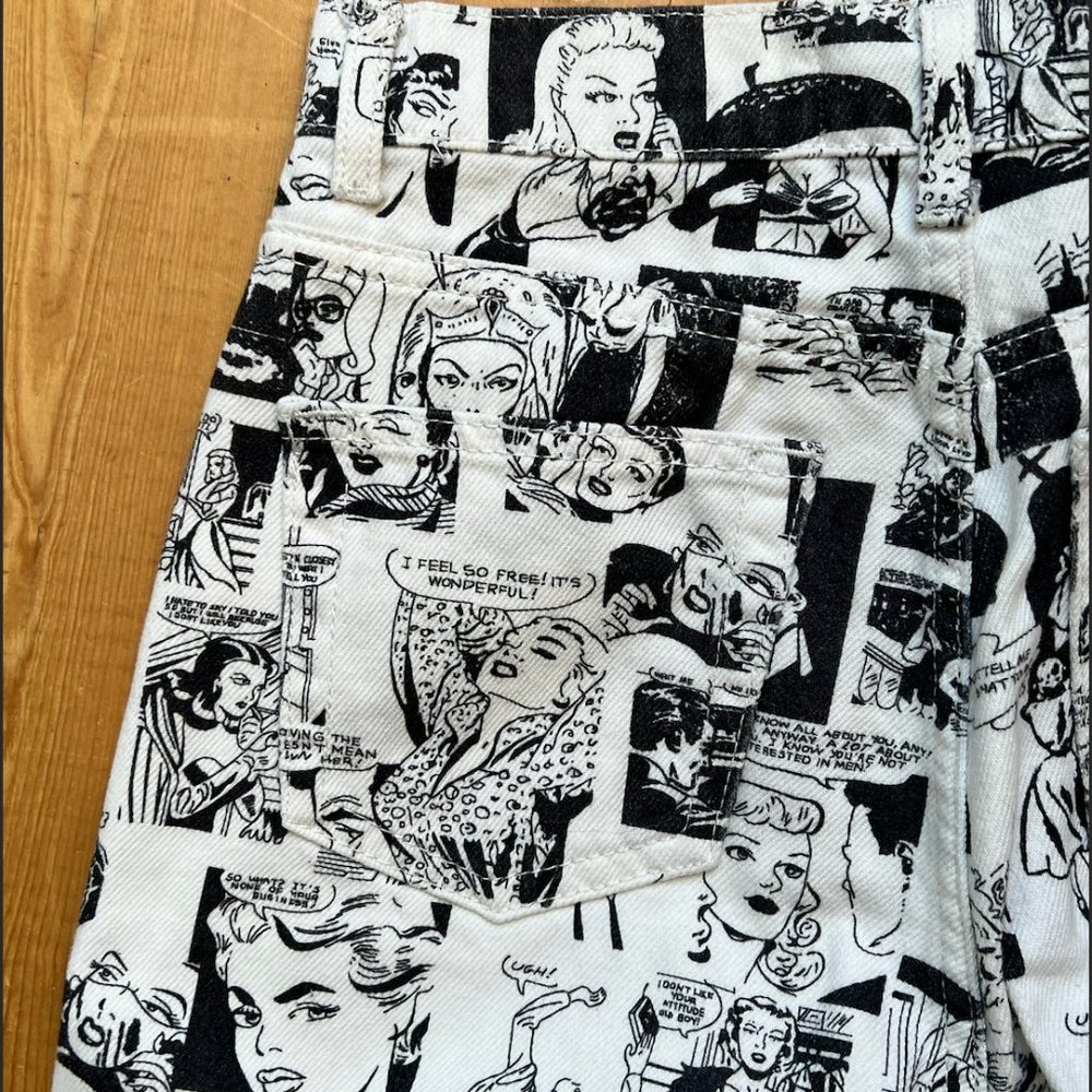 Reformation Newsprint Jeans Black and White Size 24 - Picture 10 of 10